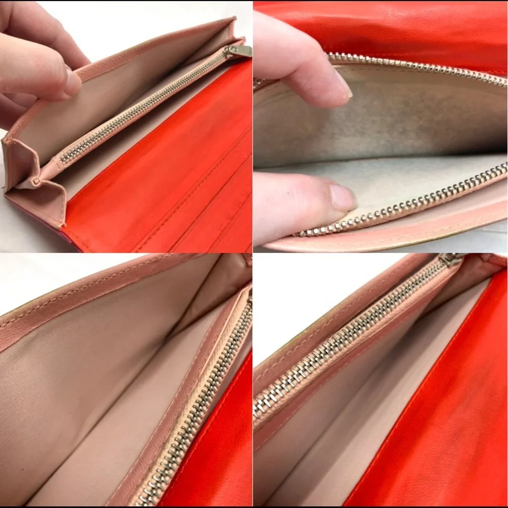 Dior Lady Dior Lambskin Leather Bifold Long Wallet w/ Charm